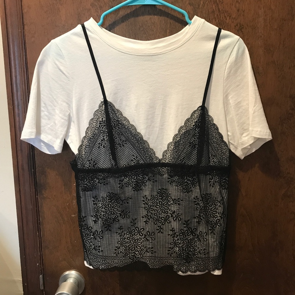 Lace tank and tee combo